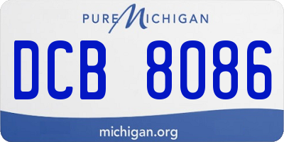 MI license plate DCB8086