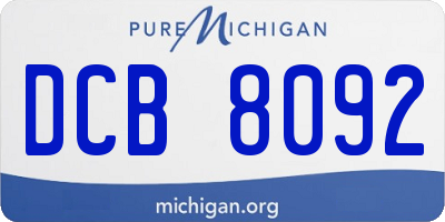 MI license plate DCB8092