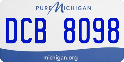 MI license plate DCB8098