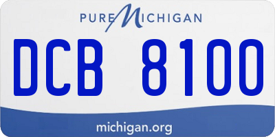 MI license plate DCB8100