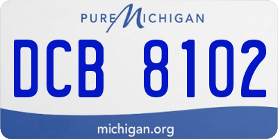 MI license plate DCB8102
