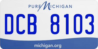MI license plate DCB8103