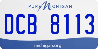 MI license plate DCB8113