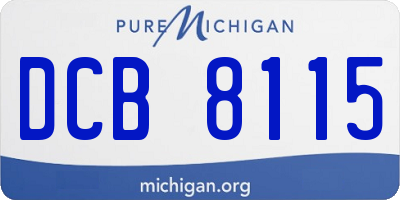 MI license plate DCB8115