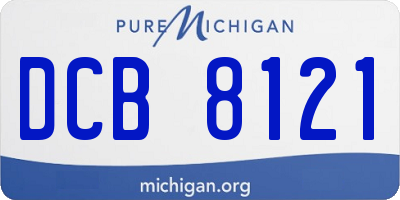 MI license plate DCB8121