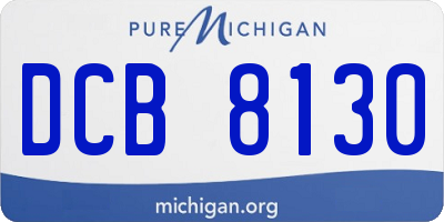 MI license plate DCB8130