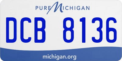 MI license plate DCB8136