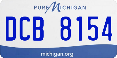 MI license plate DCB8154
