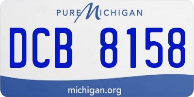 MI license plate DCB8158