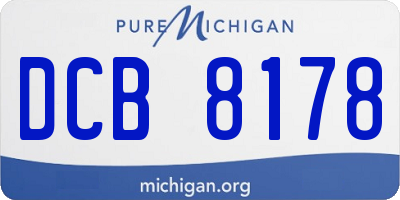 MI license plate DCB8178