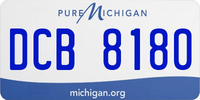 MI license plate DCB8180