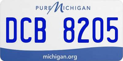 MI license plate DCB8205