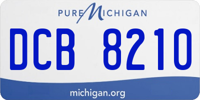 MI license plate DCB8210