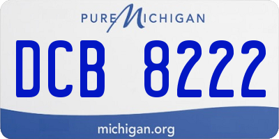 MI license plate DCB8222