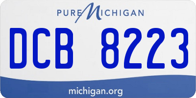 MI license plate DCB8223