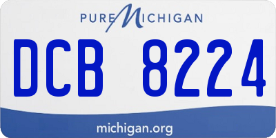 MI license plate DCB8224