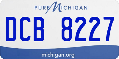 MI license plate DCB8227