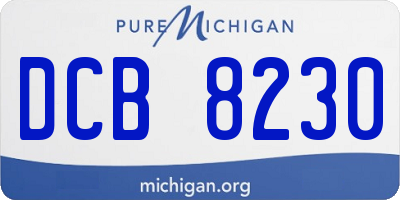 MI license plate DCB8230