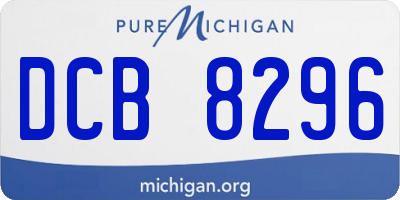 MI license plate DCB8296