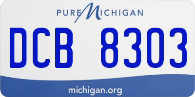 MI license plate DCB8303