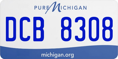 MI license plate DCB8308