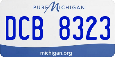 MI license plate DCB8323