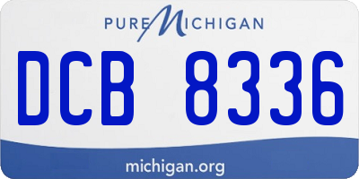 MI license plate DCB8336