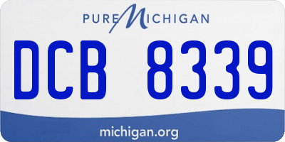 MI license plate DCB8339