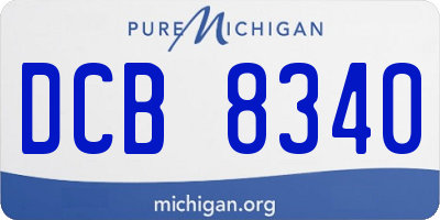 MI license plate DCB8340