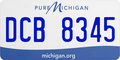 MI license plate DCB8345