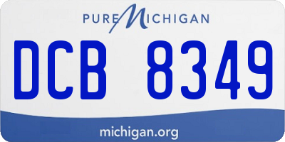 MI license plate DCB8349