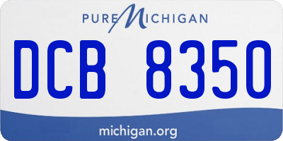 MI license plate DCB8350