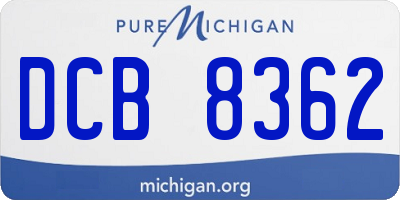 MI license plate DCB8362