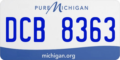 MI license plate DCB8363