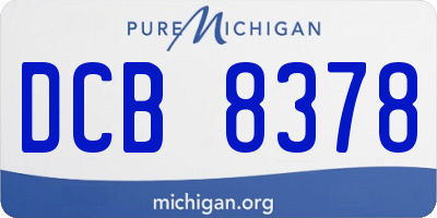 MI license plate DCB8378