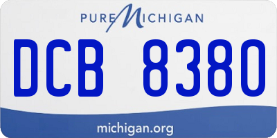 MI license plate DCB8380
