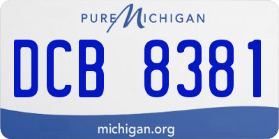 MI license plate DCB8381