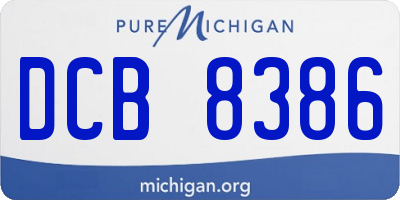 MI license plate DCB8386