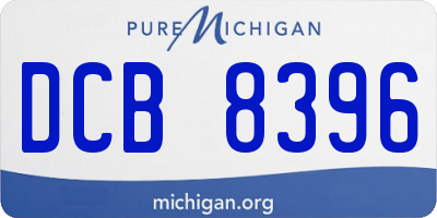MI license plate DCB8396