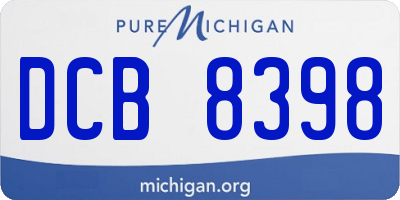 MI license plate DCB8398
