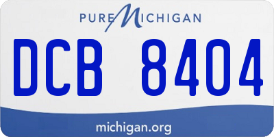 MI license plate DCB8404