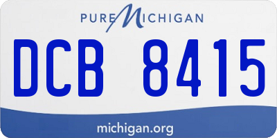 MI license plate DCB8415
