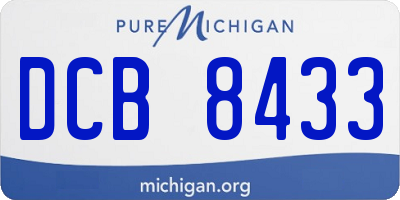 MI license plate DCB8433