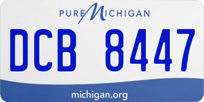 MI license plate DCB8447