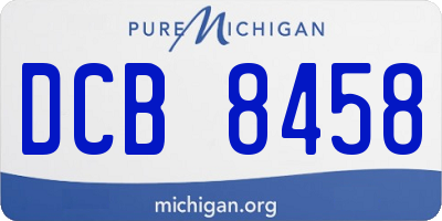 MI license plate DCB8458