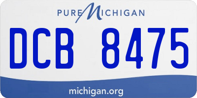MI license plate DCB8475