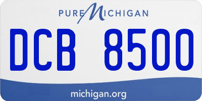 MI license plate DCB8500