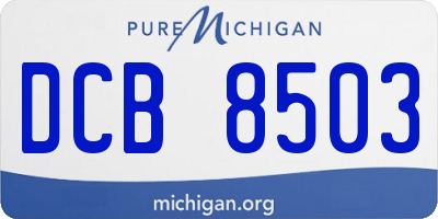 MI license plate DCB8503