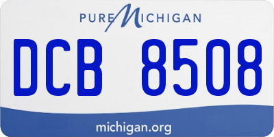 MI license plate DCB8508
