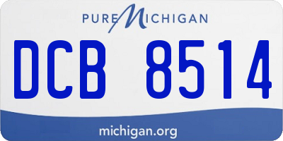MI license plate DCB8514